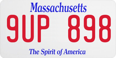 MA license plate 9UP898