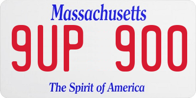 MA license plate 9UP900