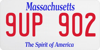 MA license plate 9UP902