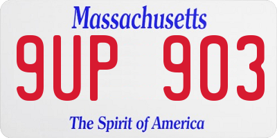 MA license plate 9UP903