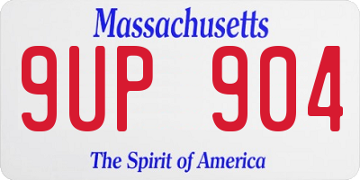 MA license plate 9UP904