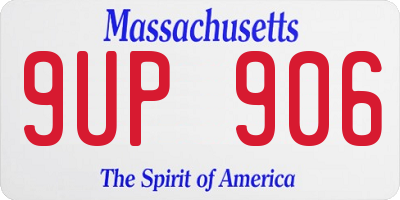 MA license plate 9UP906