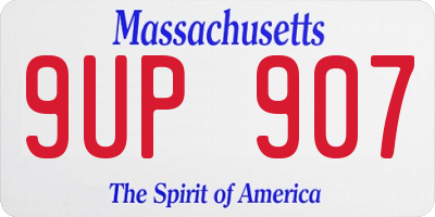 MA license plate 9UP907