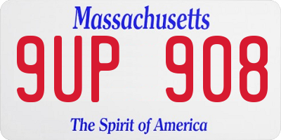 MA license plate 9UP908