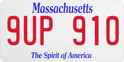 MA license plate 9UP910