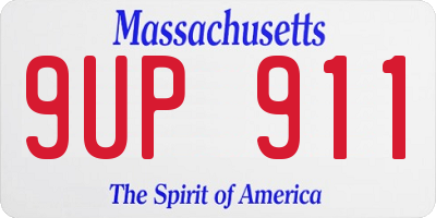 MA license plate 9UP911