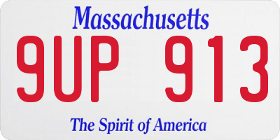 MA license plate 9UP913