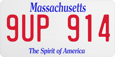 MA license plate 9UP914