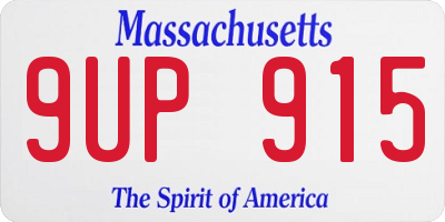 MA license plate 9UP915
