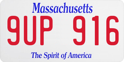 MA license plate 9UP916