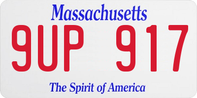 MA license plate 9UP917
