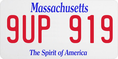 MA license plate 9UP919