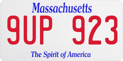 MA license plate 9UP923