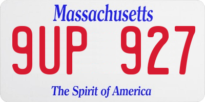 MA license plate 9UP927