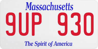 MA license plate 9UP930
