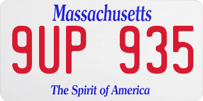 MA license plate 9UP935