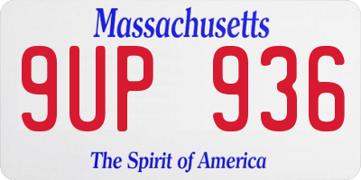 MA license plate 9UP936
