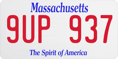 MA license plate 9UP937