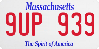 MA license plate 9UP939