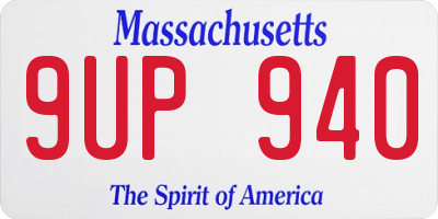 MA license plate 9UP940