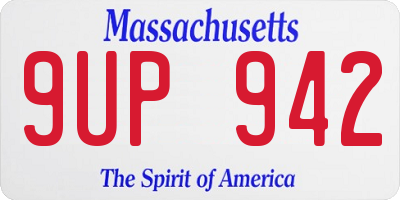 MA license plate 9UP942