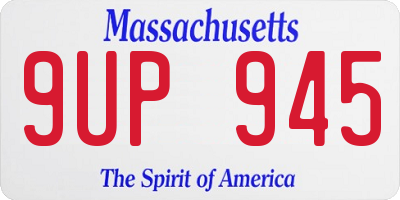 MA license plate 9UP945