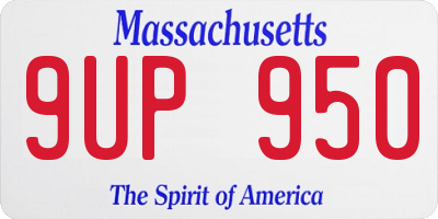 MA license plate 9UP950