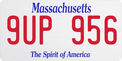 MA license plate 9UP956