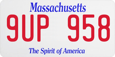MA license plate 9UP958