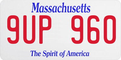 MA license plate 9UP960