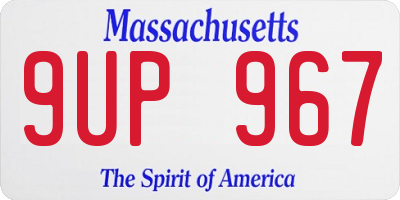 MA license plate 9UP967