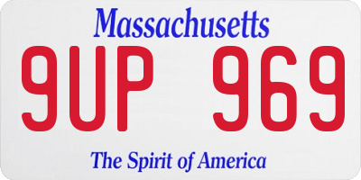 MA license plate 9UP969