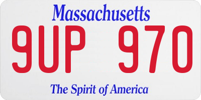 MA license plate 9UP970