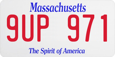 MA license plate 9UP971