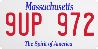 MA license plate 9UP972