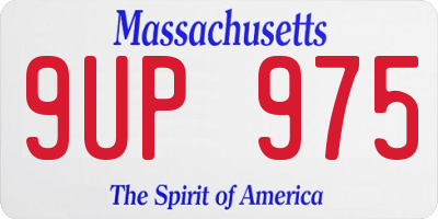 MA license plate 9UP975