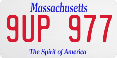 MA license plate 9UP977