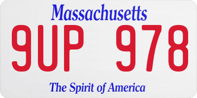 MA license plate 9UP978