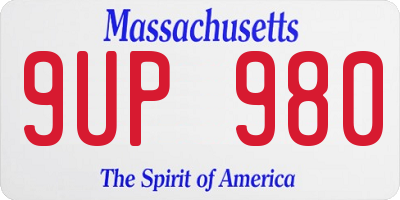 MA license plate 9UP980