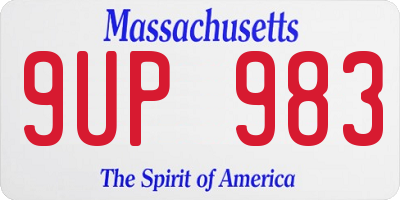 MA license plate 9UP983