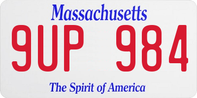 MA license plate 9UP984