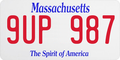 MA license plate 9UP987