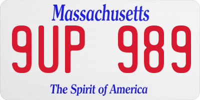 MA license plate 9UP989