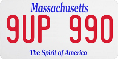MA license plate 9UP990