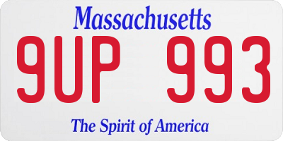 MA license plate 9UP993