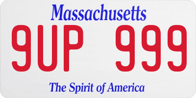 MA license plate 9UP999