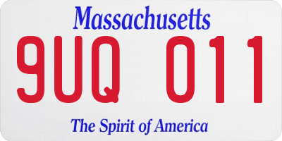 MA license plate 9UQ011