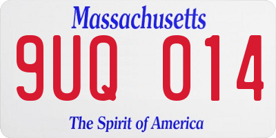 MA license plate 9UQ014