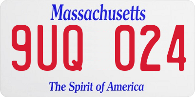 MA license plate 9UQ024