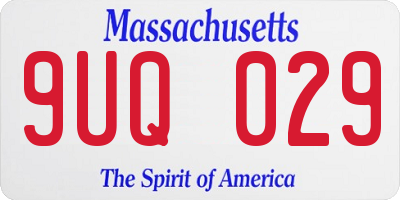 MA license plate 9UQ029